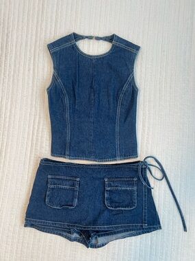 Denim Skort Set